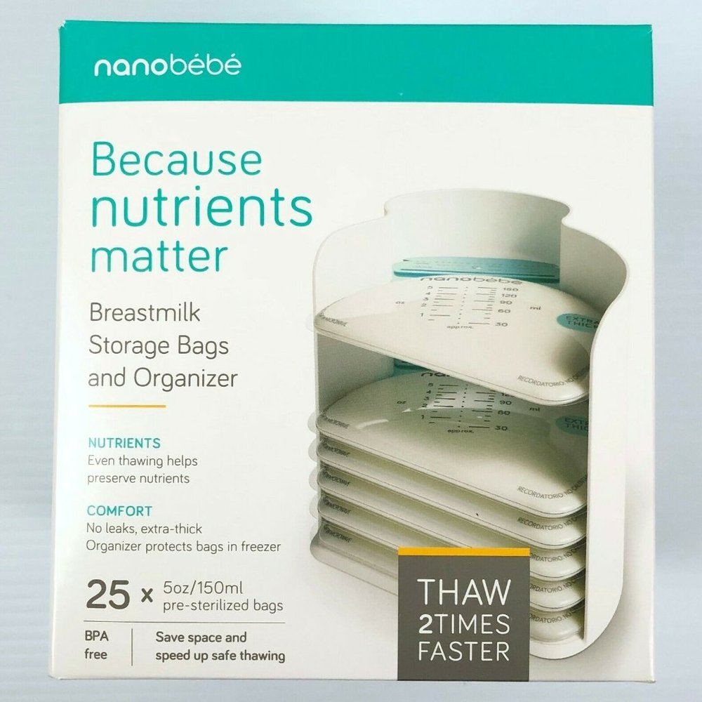 Nanobebe Breast Milk Storage Bags & Organizer NEW